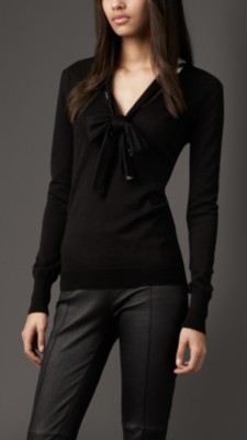Bow Detail Merino Wool Sweater
