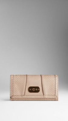 Smoked Python Leather Continental Wallet