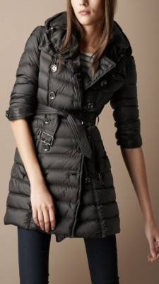 Mid-Length Quilted Trench Coat