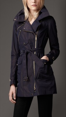 Short Biker Trench Coat