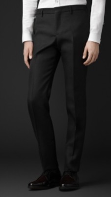 Skinny Fit Wool Twill Trousers