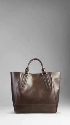 Large Patent London Leather Portrait Tote Bag
