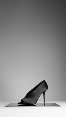 Silk Satin Peep-Toe Pumps