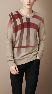 Check Cotton Cashmere Sweater