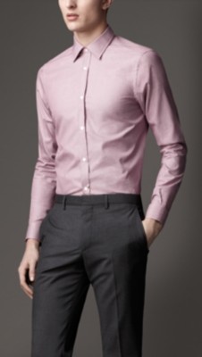 Modern Fit Micro-Check Cotton Shirt