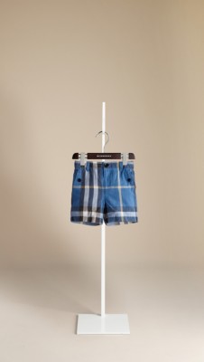 Check Cotton Linen Shorts