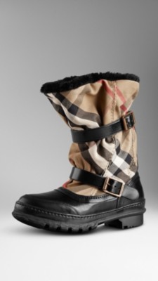 House Check Snow Boots