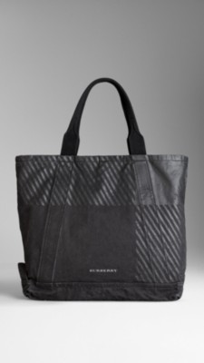 Printed Check Sailing Canvas Tote Bag