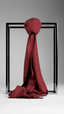 Geometric Square Print Silk Scarf