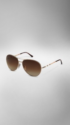 Check Arm Aviator Sunglasses