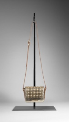 Studded Metallic Lizard Crossbody Bag