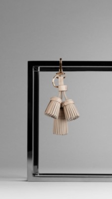 Leather Saddlestitch Tassel Key Charm