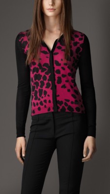 Animal Print Silk Cardigan