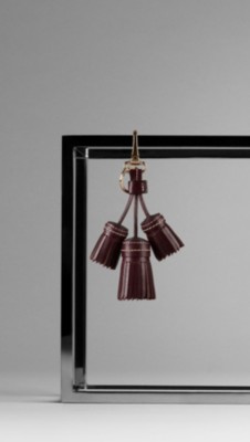 Leather Saddlestitch Tassel Key Charm