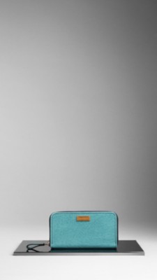 Grainy Leather Ziparound Wallet