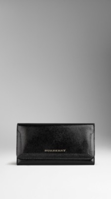 Patent London Leather Continental Wallet