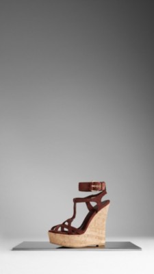 Suede Platform Wedge Sandals