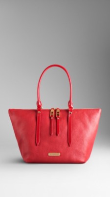 Small Grainy Leather Tote Bag