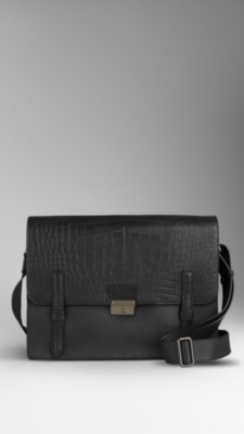 Small Alligator Detail Messenger Bag