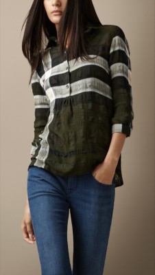 Check Cotton Blend Tunic