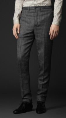 Slim Fit Tweed Trousers