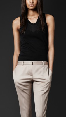 Sheer Detail Cotton Vest