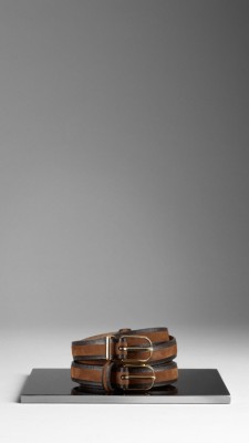 Framed Leather Double Buckle Belt
