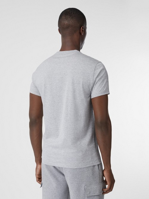 Burberry Parker Embroidered Logo T-Shirt In Grey