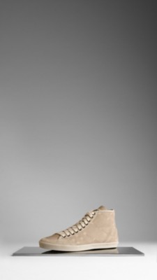 Check Jacquard High-Top Trainers