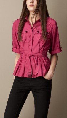 Peplum Detail Military Shirt