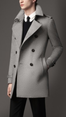 Mid-Length Wool Cashmere Trench Coat