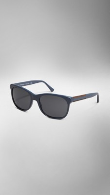 Wood Detail Square Frame Sunglasses