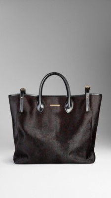 Animal Print Calfskin Tote Bag