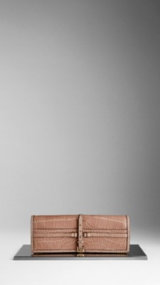 Alligator Leather Folding Clutch Bag