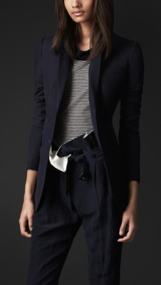 Boyfriend Fit Silk Linen Jacket