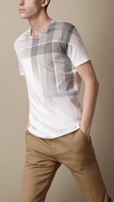 Faded Check Print T-Shirt