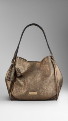 Small Leather Saddlestitch Tote Bag