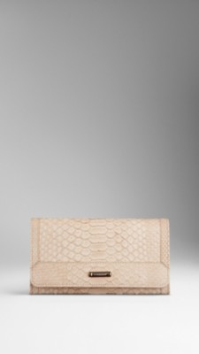 Nude Python Leather Continental Wallet