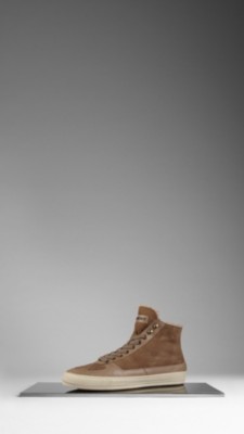 Shearling High-Top Trainers