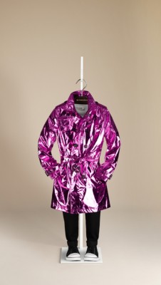 Metallic Silk Trench Coat