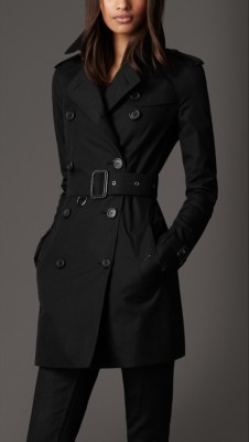 Mid-Length Cotton Gabardine Trench Coat