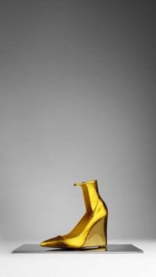 High-Cuff Python Wedge Pumps