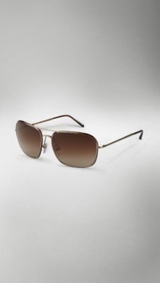 Square-Frame Aviator Sunglasses
