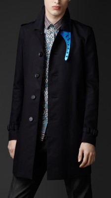 Metallic Undercollar Trench Coat