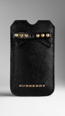 Patent Leather Studded Bow Phone Case
