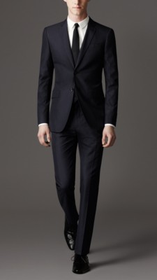 Modern Fit Cotton Pinstripe Suit