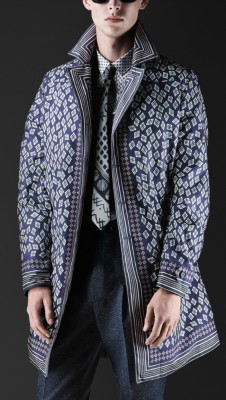 Geometric Diamond Print Caban