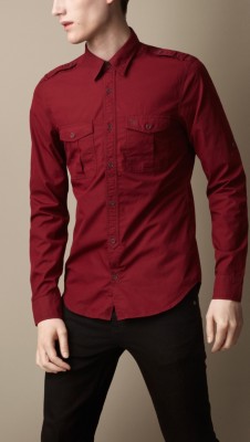 Cotton Poplin Military Shirt