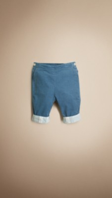 Check Detail Corduroy Trousers