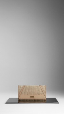 Woven Suede Continental Wallet